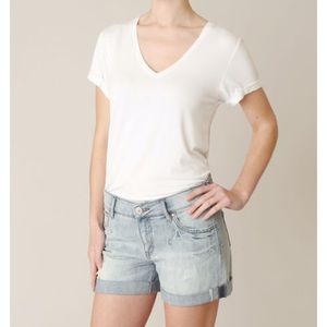 LIFE IS PROGRESS Distressed Jeans Shorts